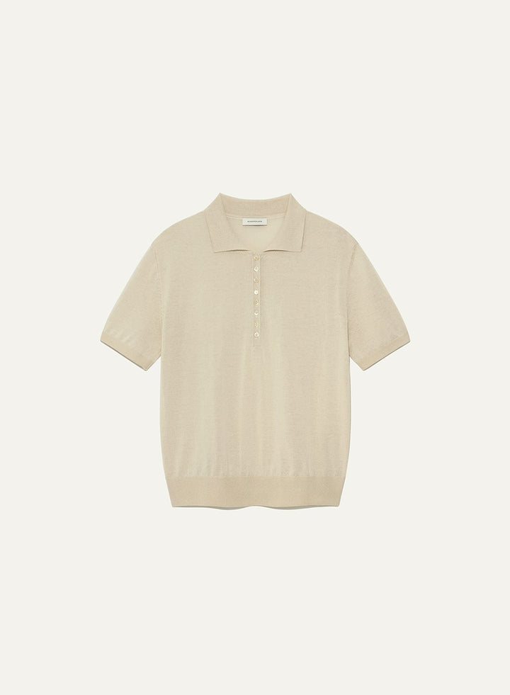Kindersalmon Anne’s Polo Knit Milk-Tea