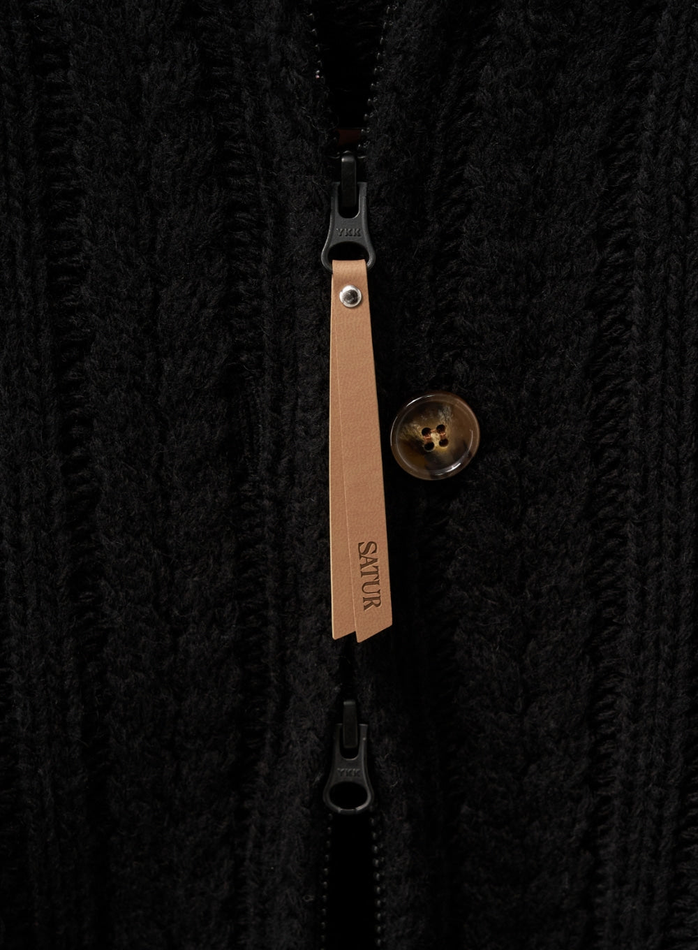 [satur] (W) Lawton Cowichan Knit Cardigan - Black