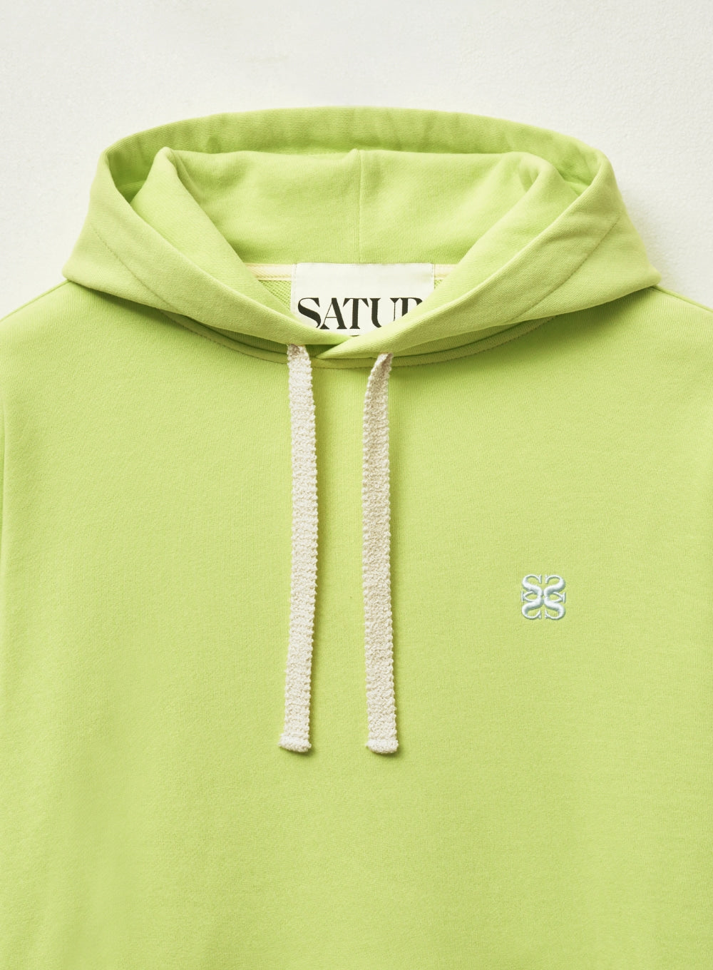 [satur] (W) Loren Small Logo Rivet Hoodie - Neon Yellow