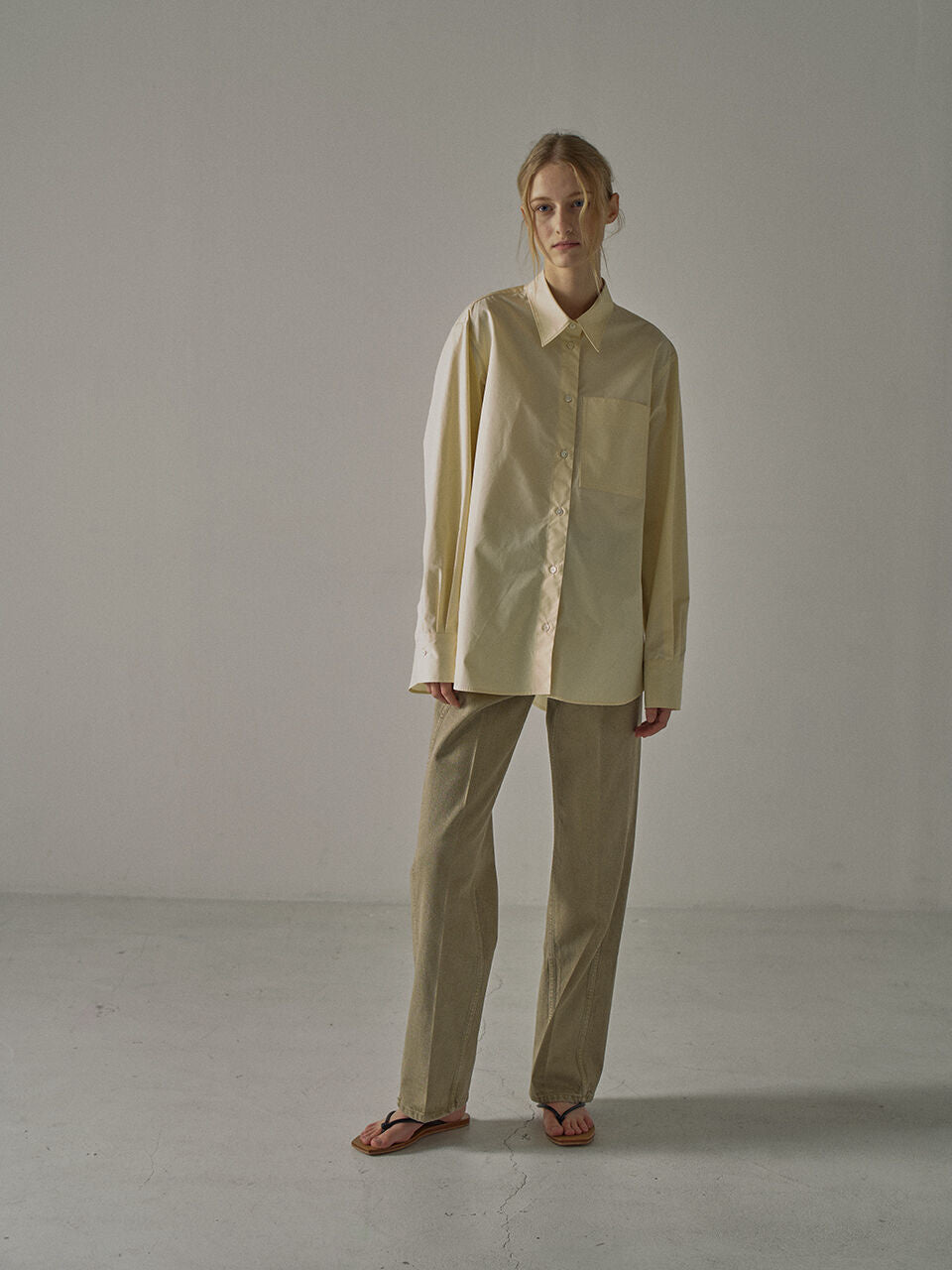 Facade Pattern Oversized Poplin Shirt butter