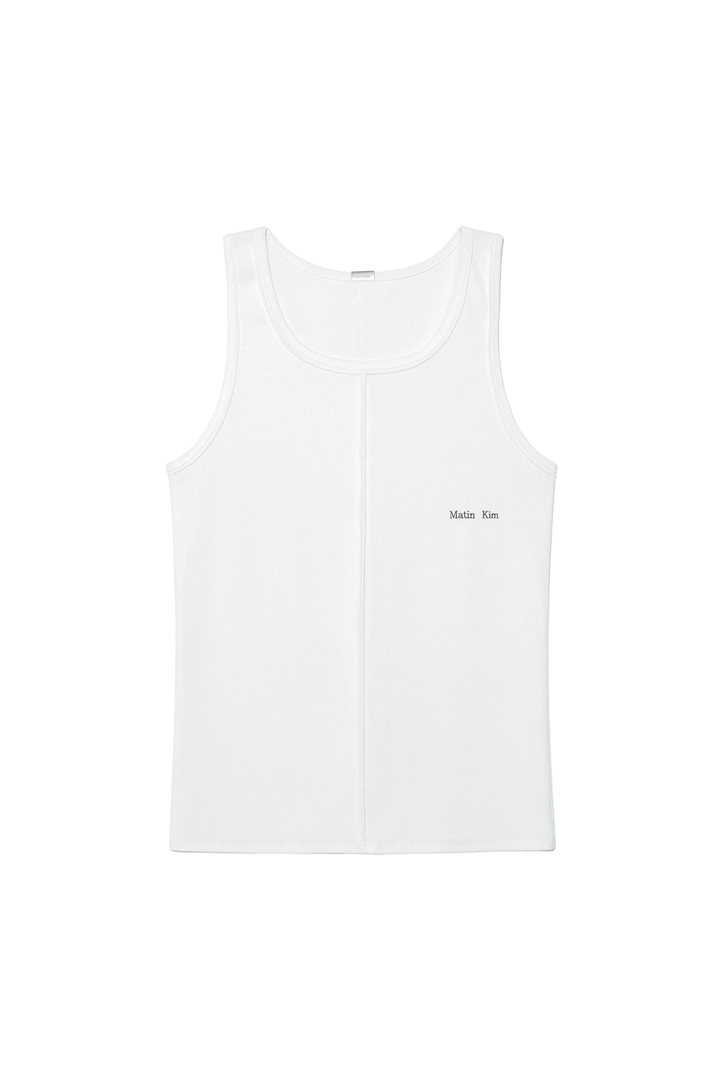 Matinkim Small Logo Pintuck Sleeveless Top For Men IN White