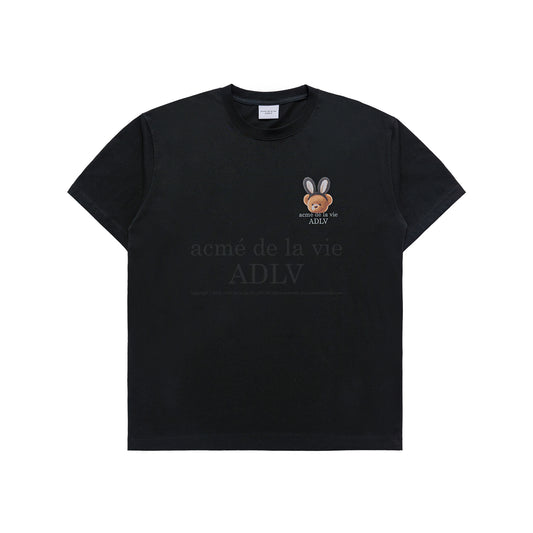 RABBIT BEAR DOLL LOGO SHORT SLEEVE T-SHIRT BLACK