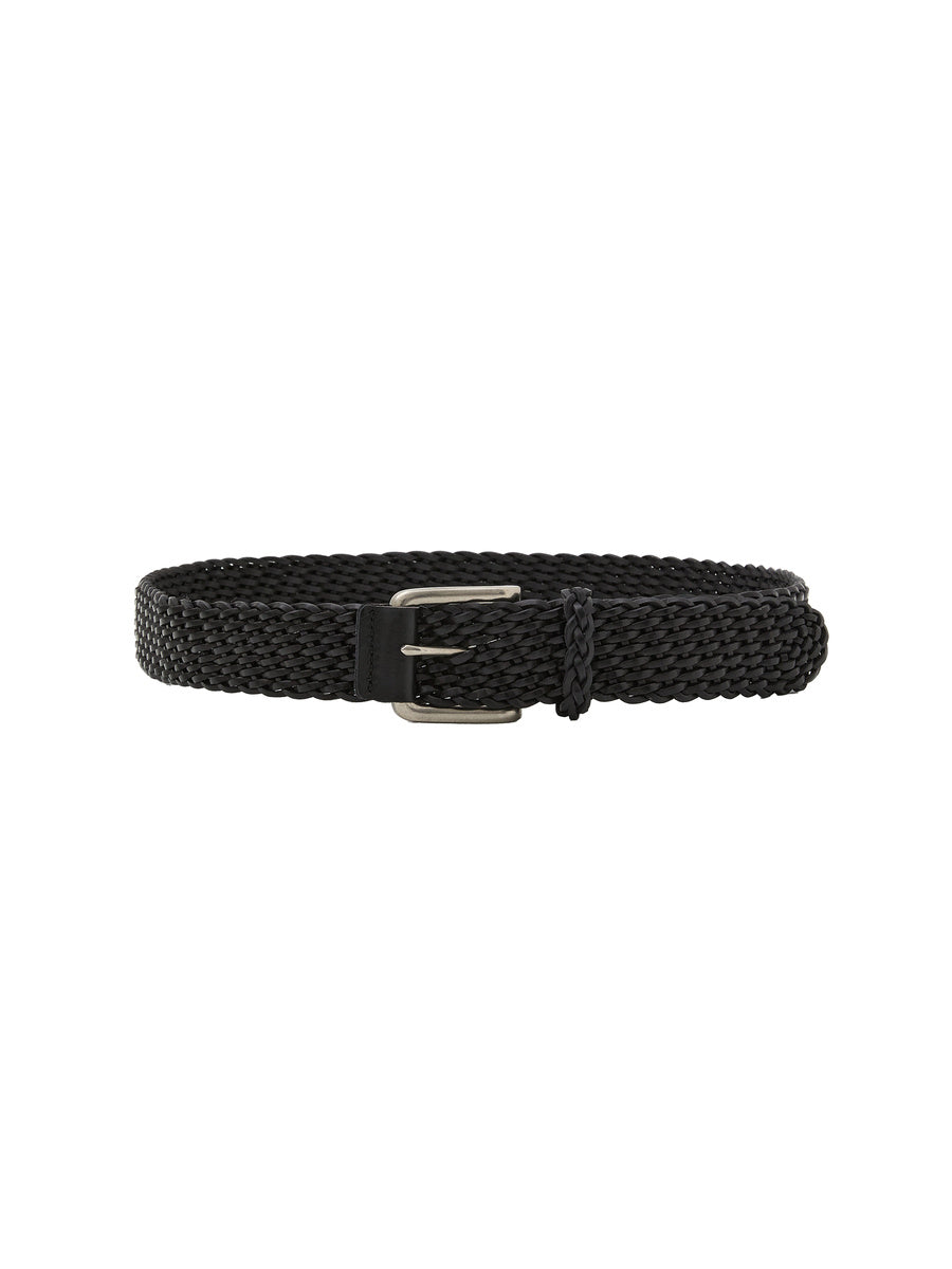 GLOWNY G Twist Leather Belt (Black)