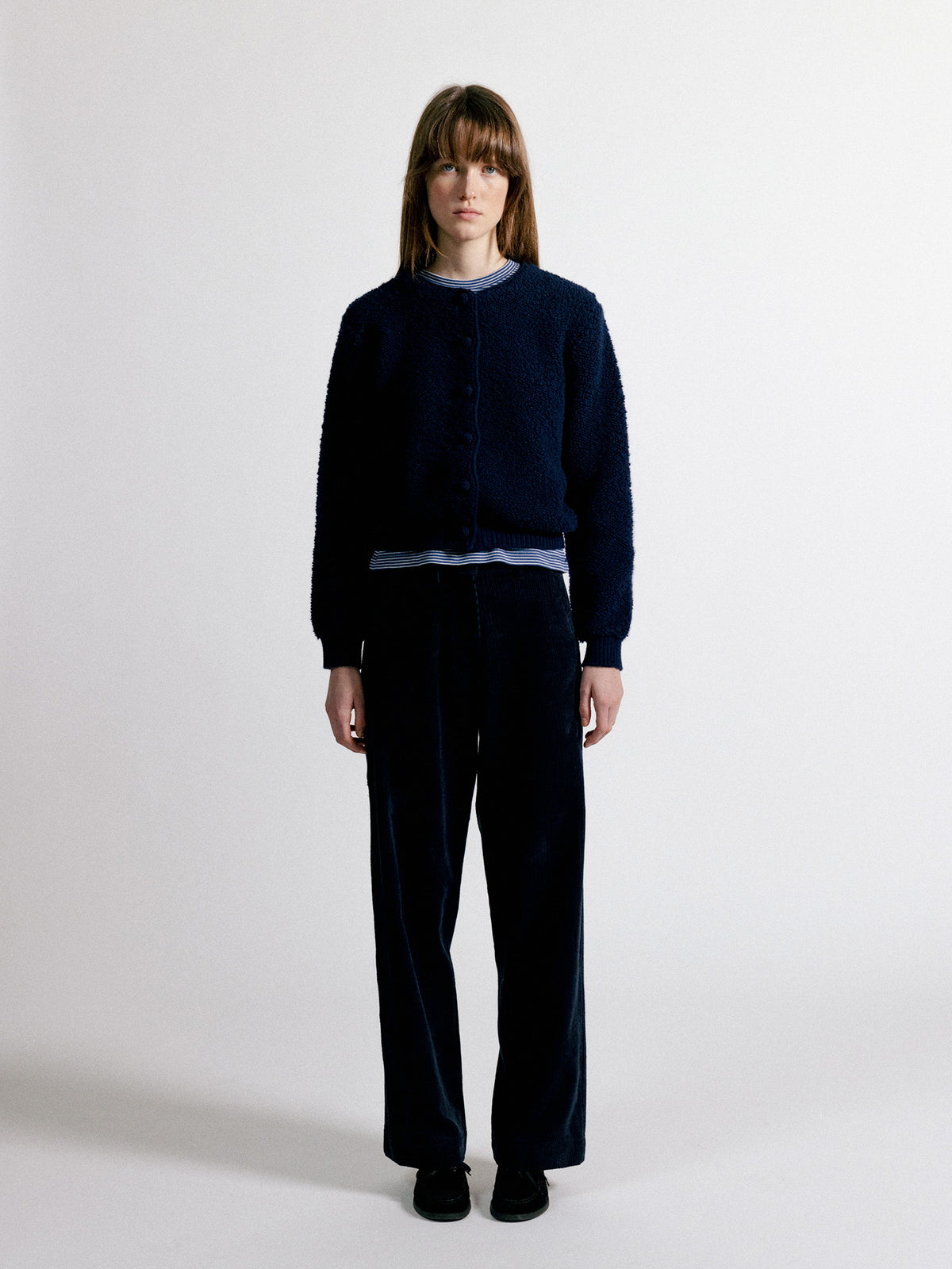 Nothing Written Lett boucle cardigan (Navy)