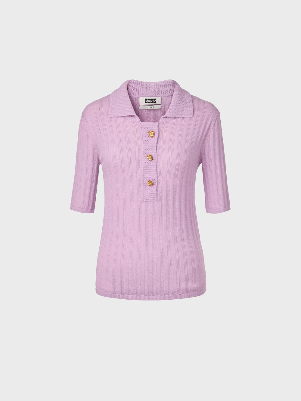 EENK Rose Button Knitwear Top - Lavender