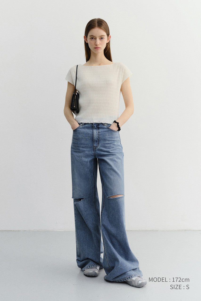Dunst Pleats Blouse Ivory