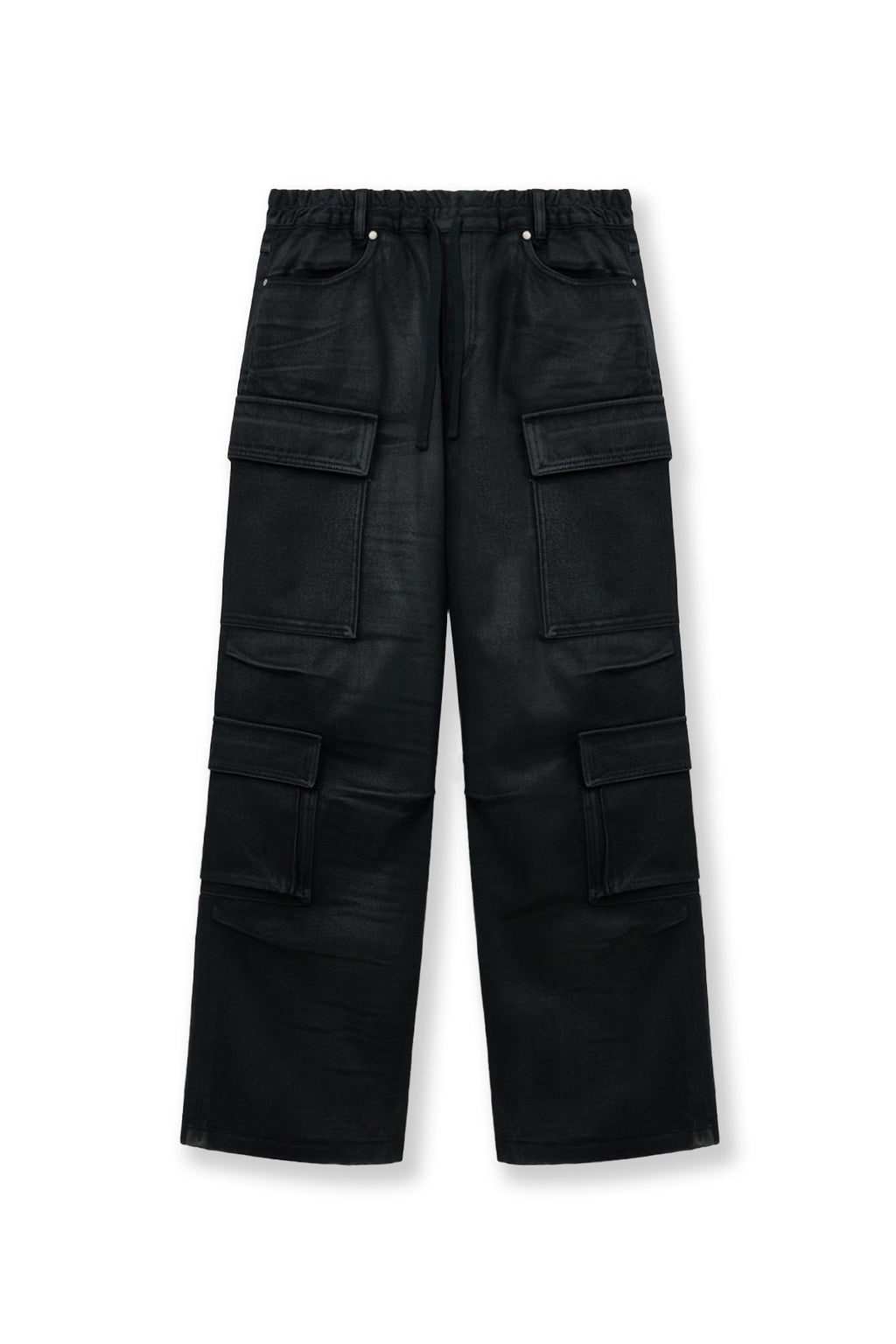[matinkim] COATING CARGO DENIM PANTS IN BLACK
