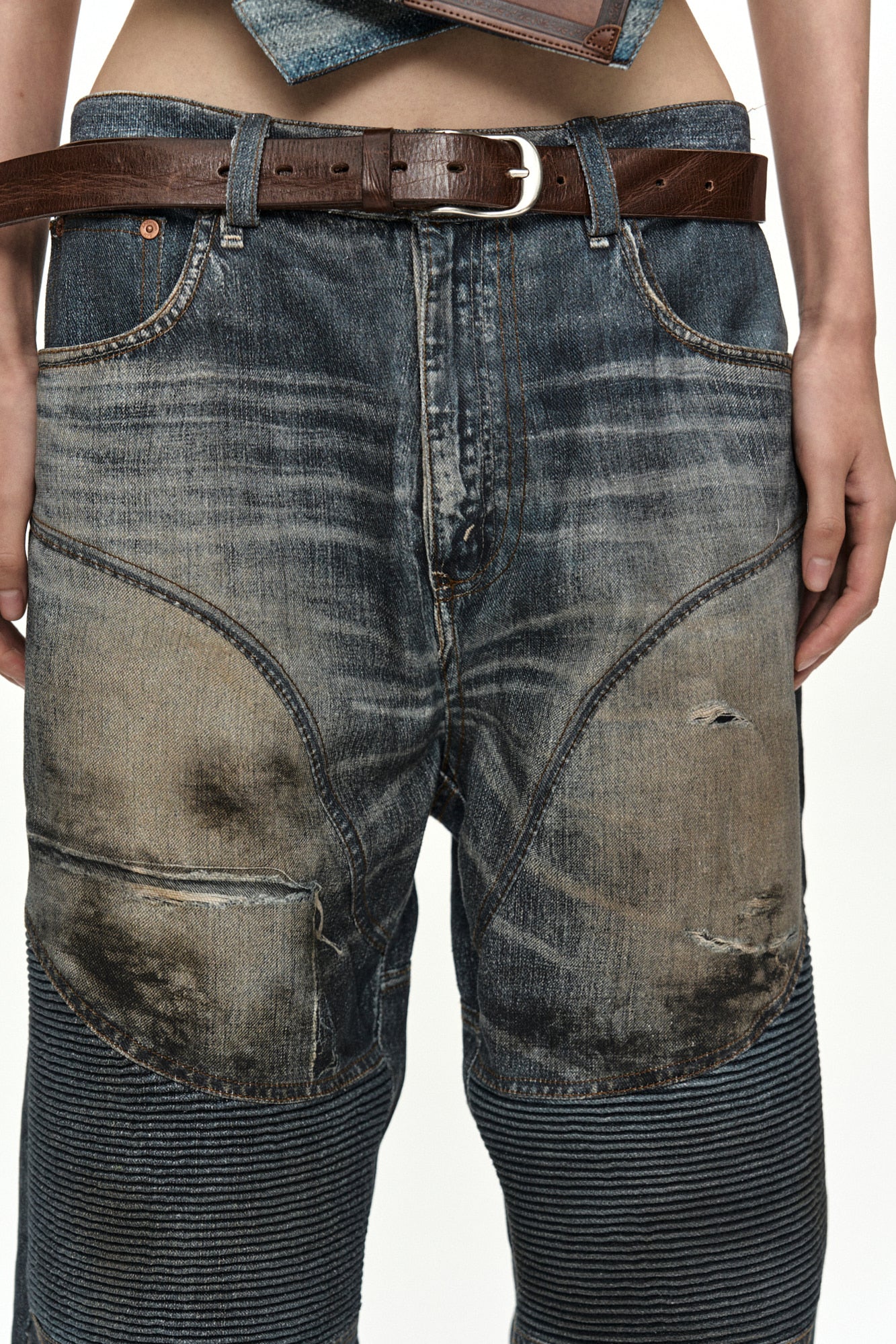 Andersson Bell Denim Trompe-L'Oeil Graphic Biker Jeans