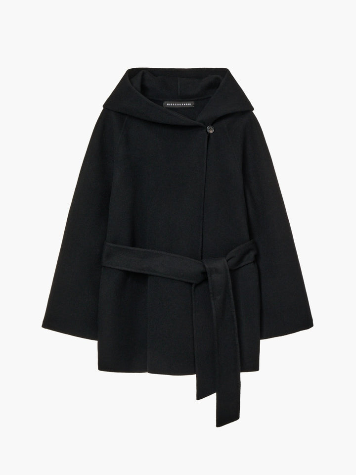 Margesherwood Half-Belted Handmade Coat black