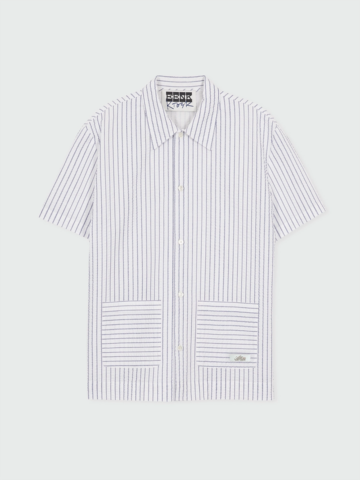 EENK (Unisex) Striped Short Sleeve Shirt - Ivory