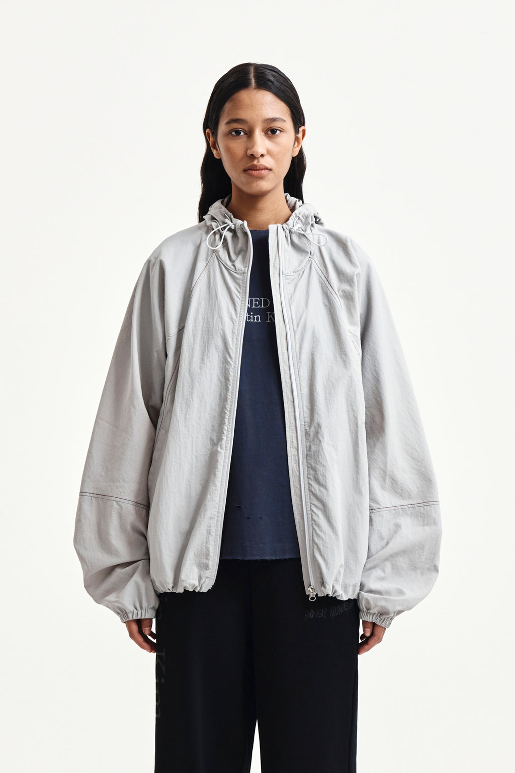 Matinkim Back Logo Hoody Wind Breaker IN Light Beige