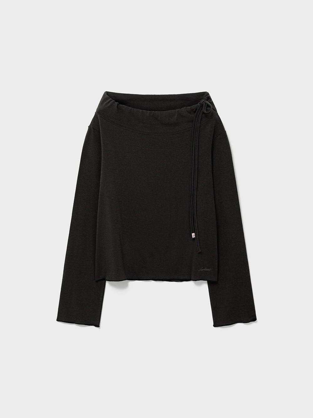 Low Classic Off-Shoulder Cotton Jersey Top Charcoal
