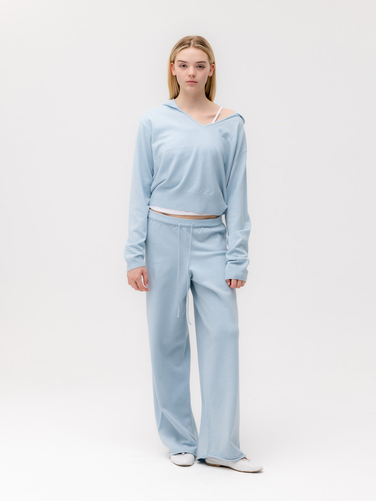 GLOWNY G Hug Knit Pants (Baby Blue)