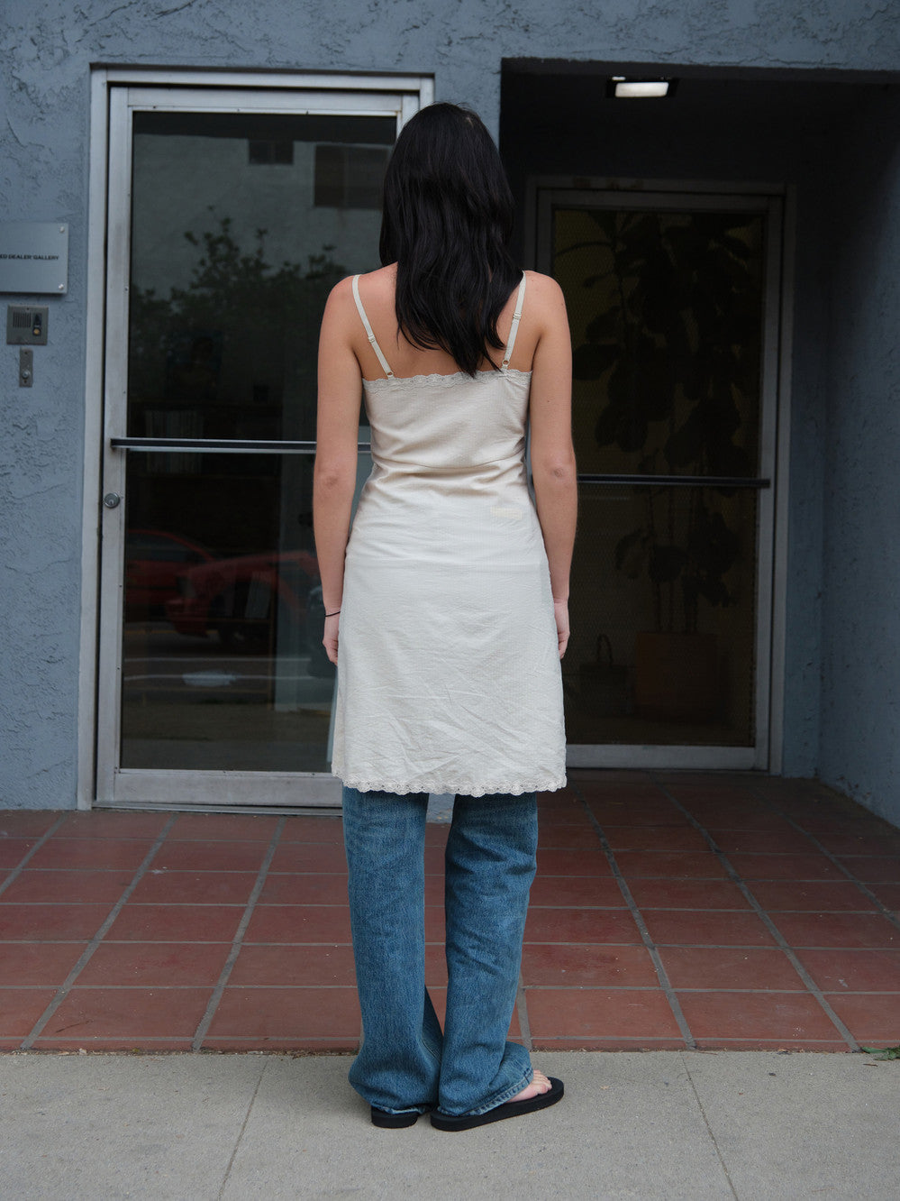 Low Classic Lace Midi Dress Beige