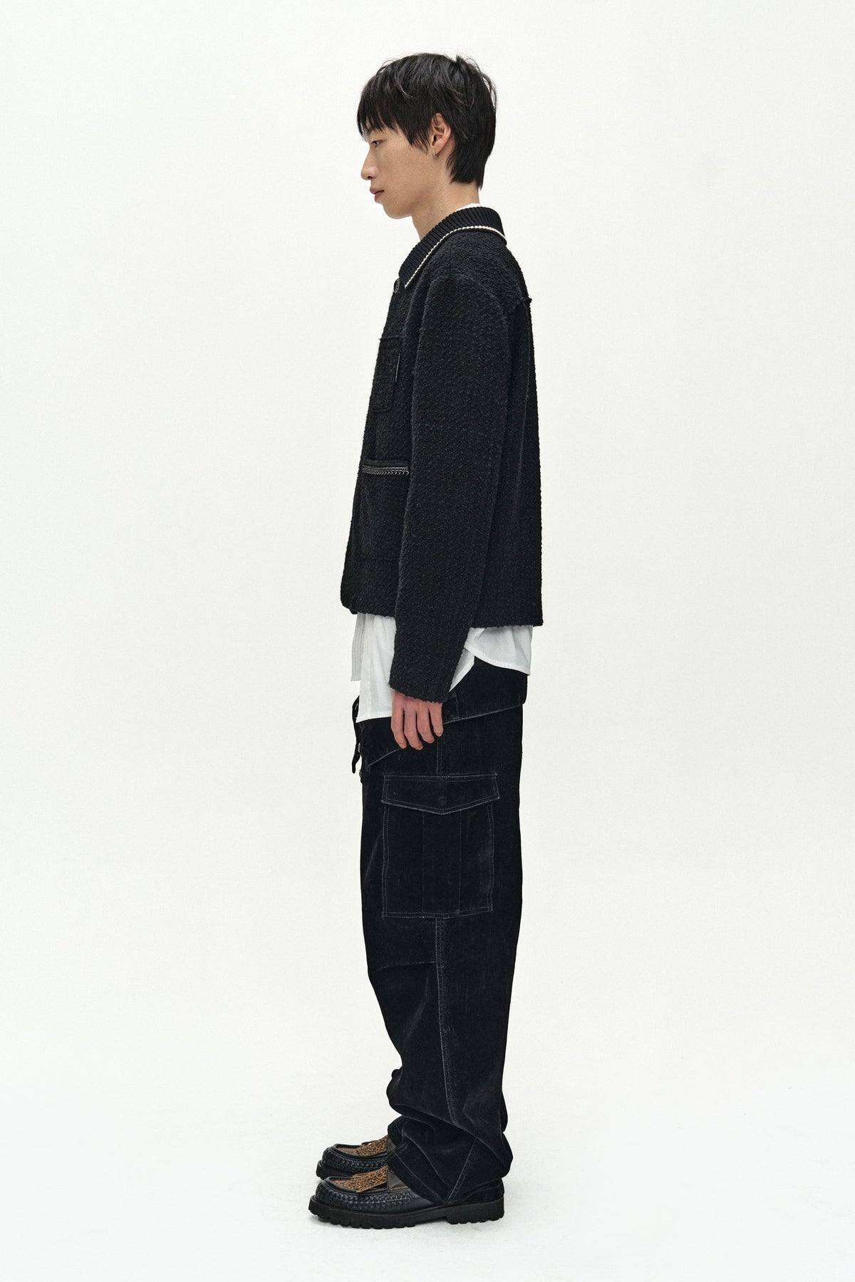 Andersson Bell Knit Collar Tweed Cardigan