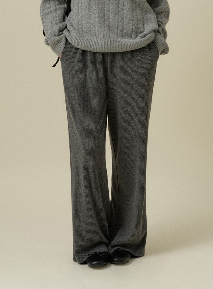 Mango Maniplease Soi Banding Pants Charcoal