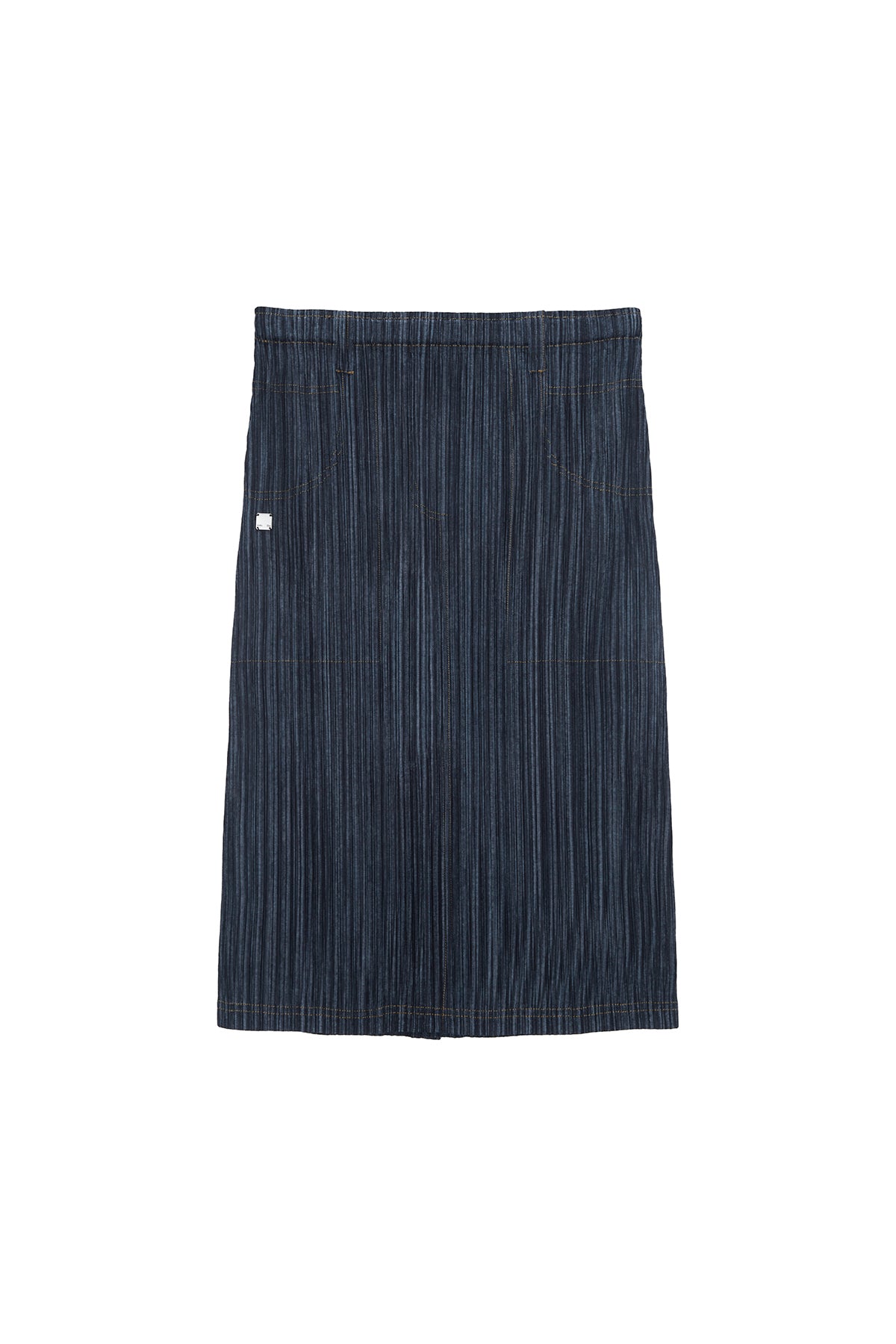 Matinkim Pleats Stitch Layered Skirt IN Navy