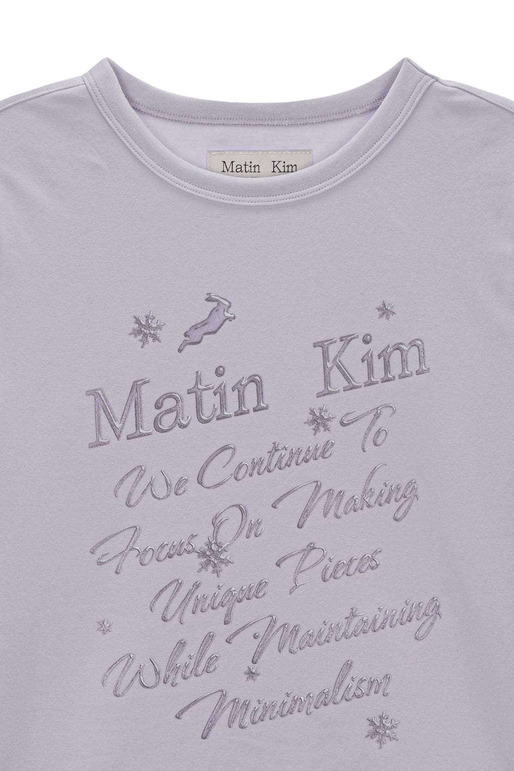 [matinkim] GLOW PRINTING CROP TOP IN LILAC