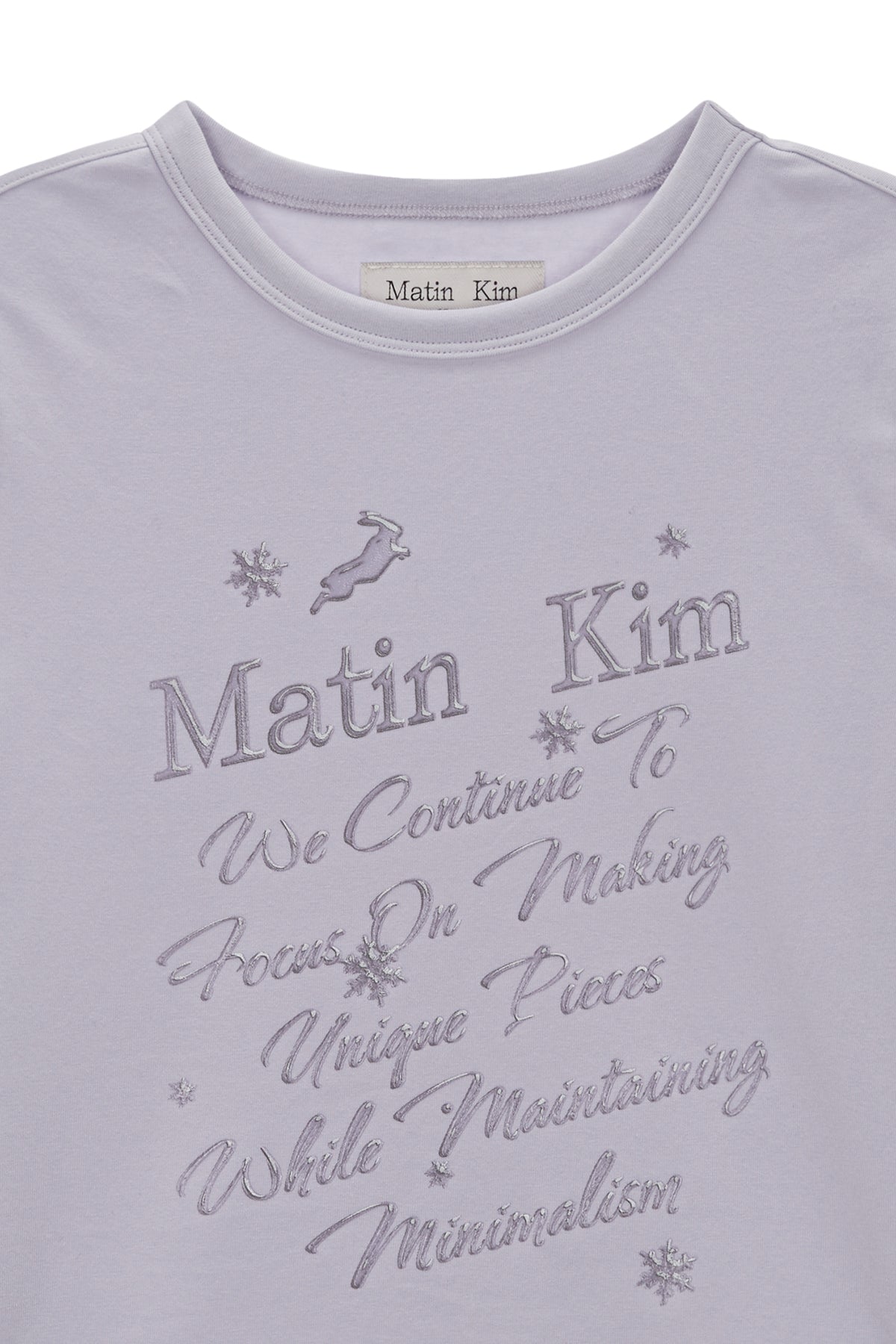 [matinkim] GLOW PRINTING CROP TOP IN LILAC