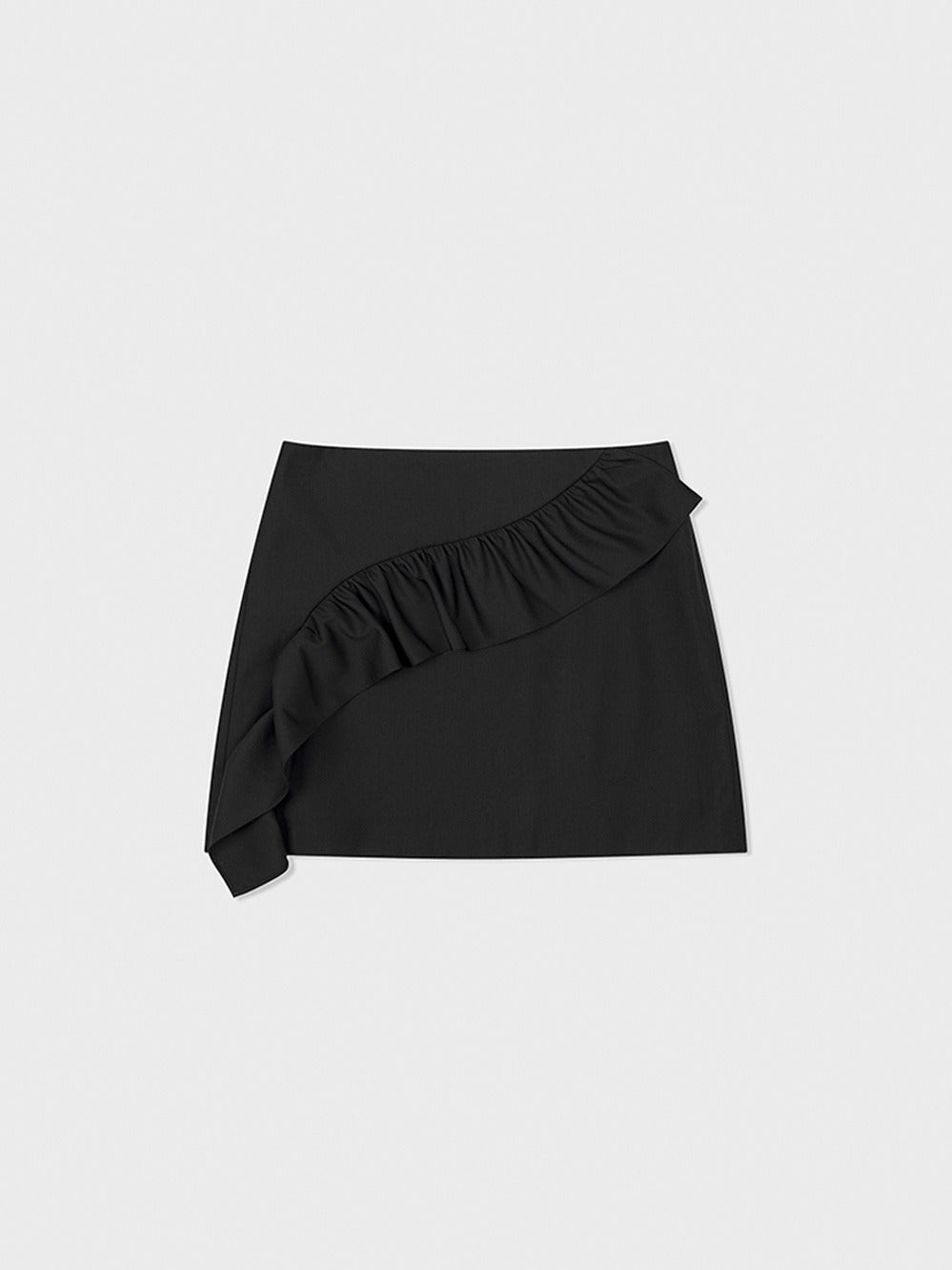 Low Classic Ruffled Mini Skirt Black