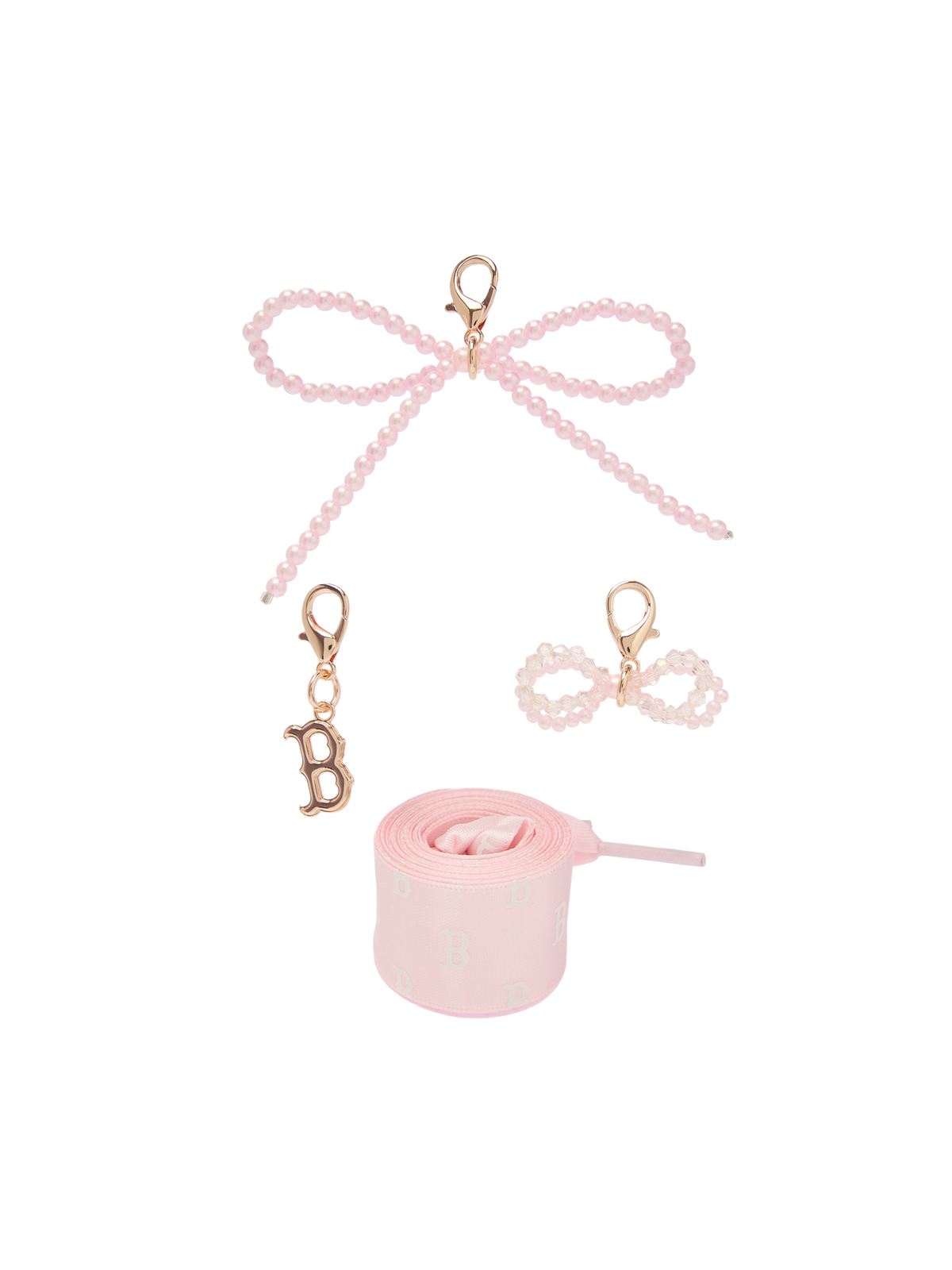 Mlb Team Logo Pearl Ribbon Shoelace Set