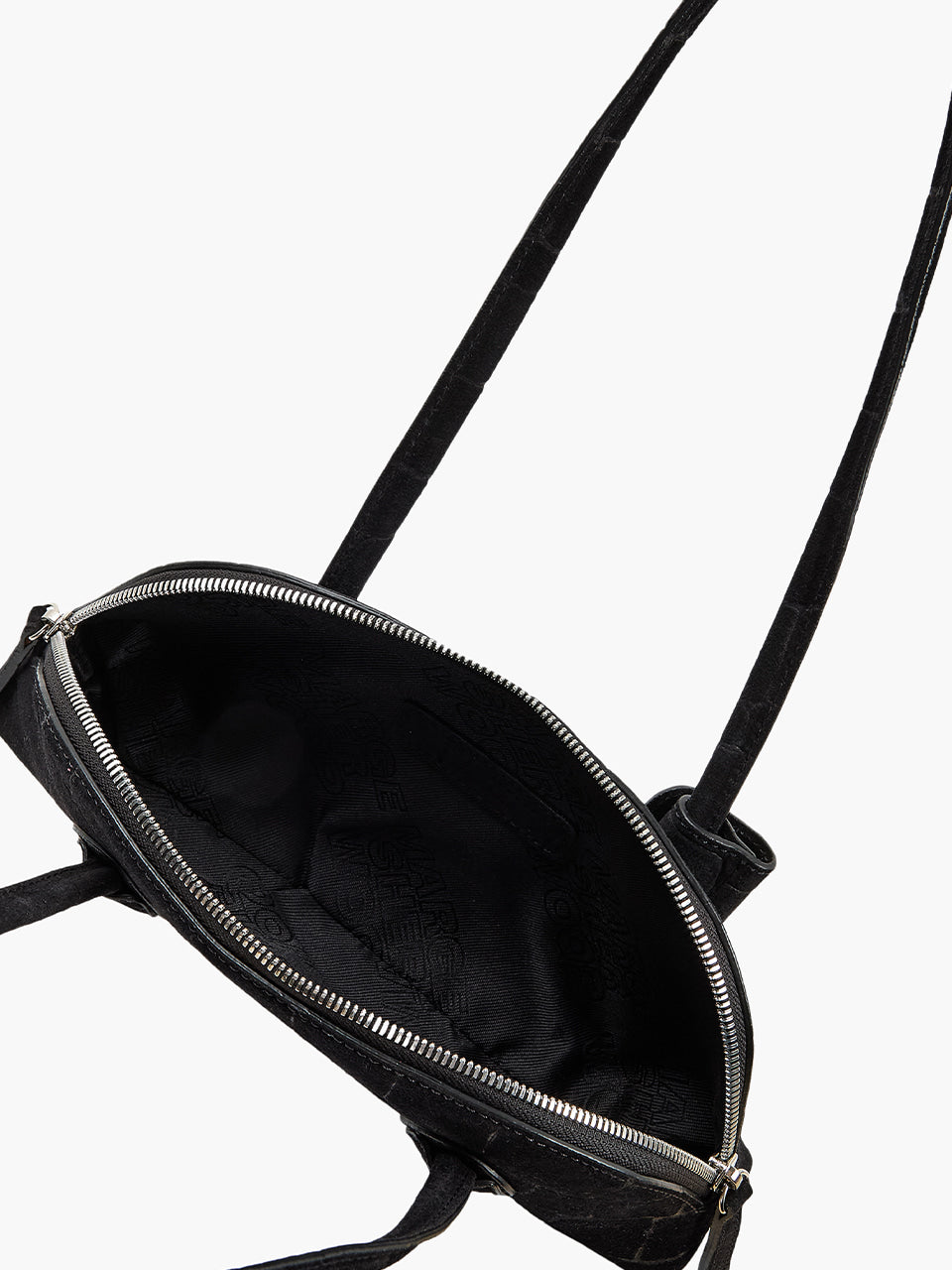 Margesherwood Bessette Shoulder black croc-effect suede