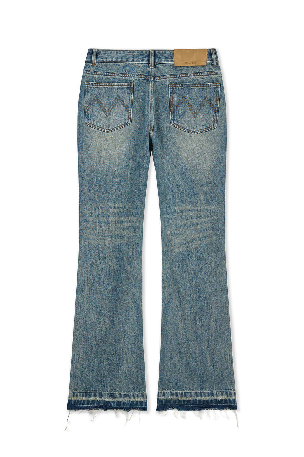 Matinkim Washed Point Boots Cut Denim Pants IN Blue