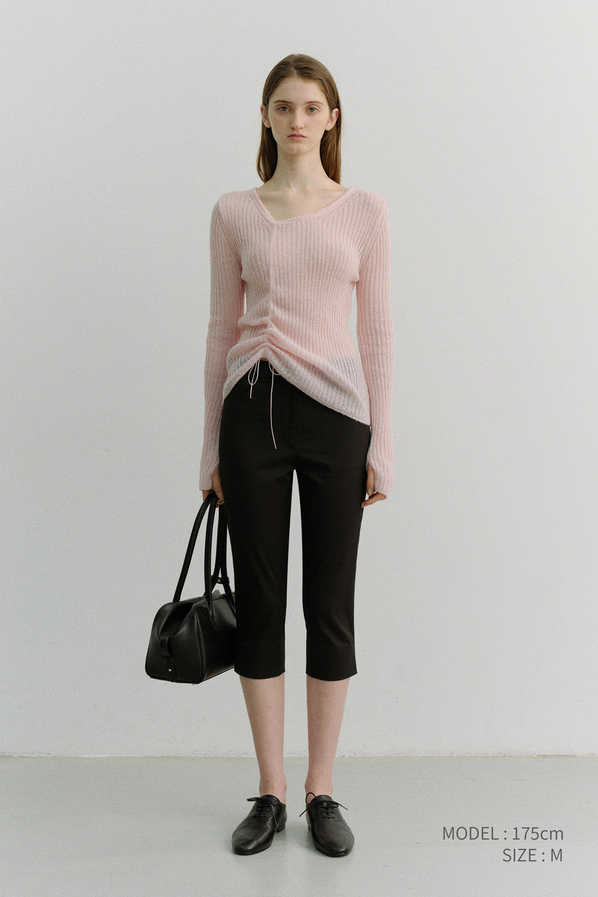 Dunst 2-Way Shirring Knit Top Soft Pink