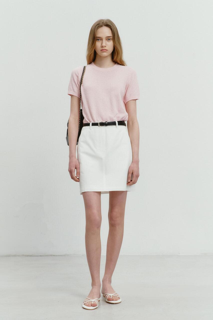 Dunst Summer Cotton Crew Neck Knit Soft Pink