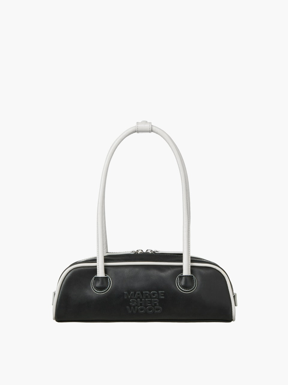 Margesherwood Soft Boston EW Mini Piping black pull-up+light grey crinkle