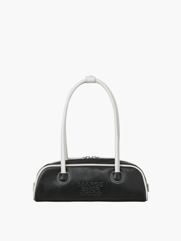 Margesherwood Soft Boston EW Mini Piping black pull-up+light grey crinkle
