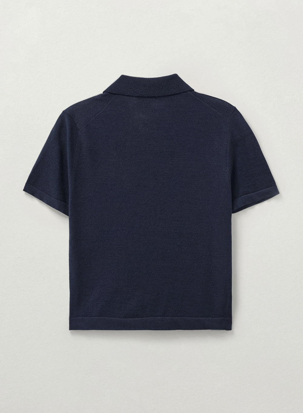 [satur] (W) Light Weight Collar Half Cardigan - Navy