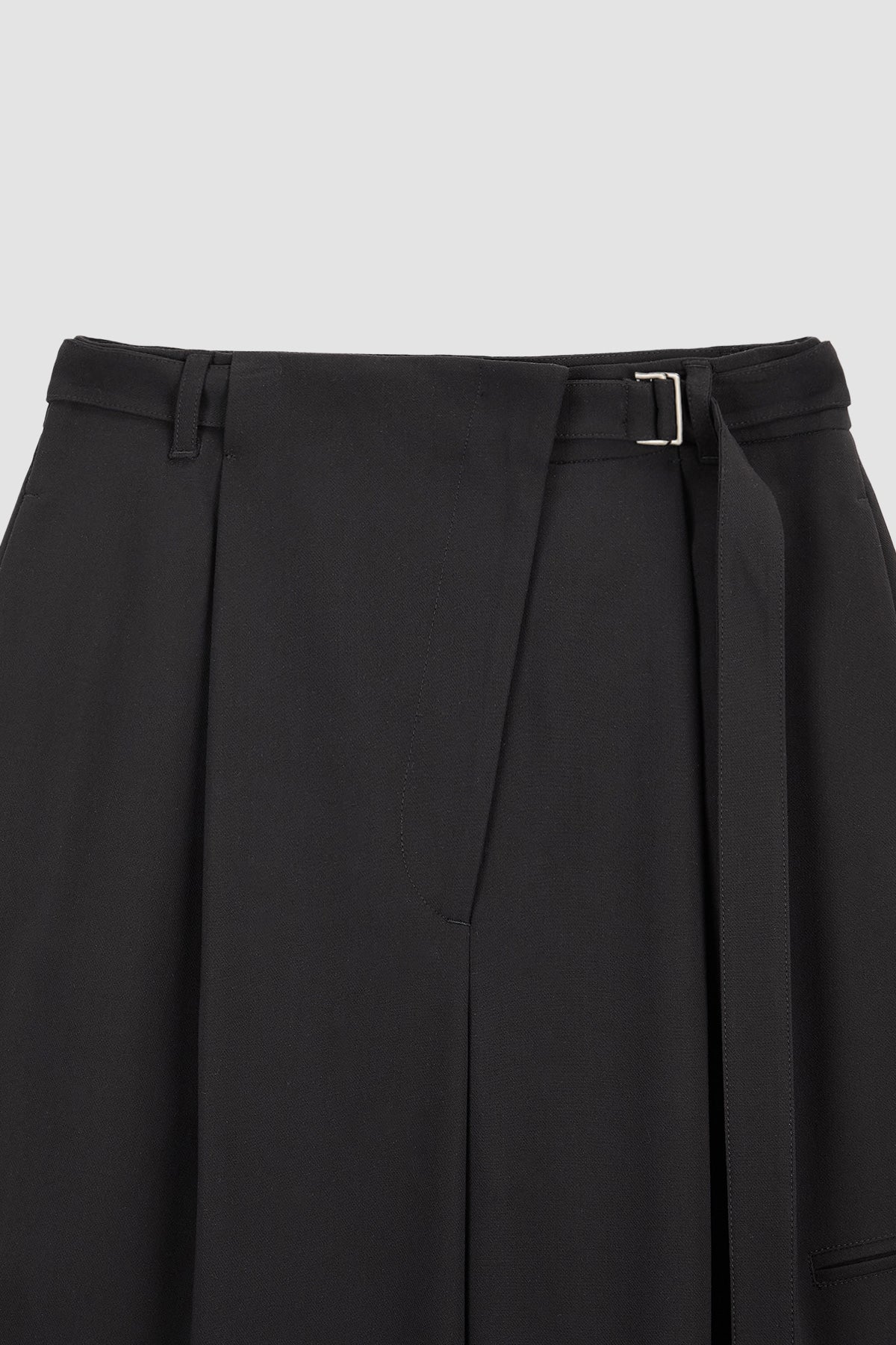Matinkim Diagonal Zipper Belted Pants IN Black