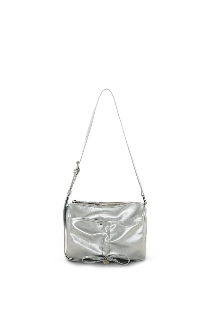 Matinkim Front Shirring Ribbon Mini Bag IN Silver