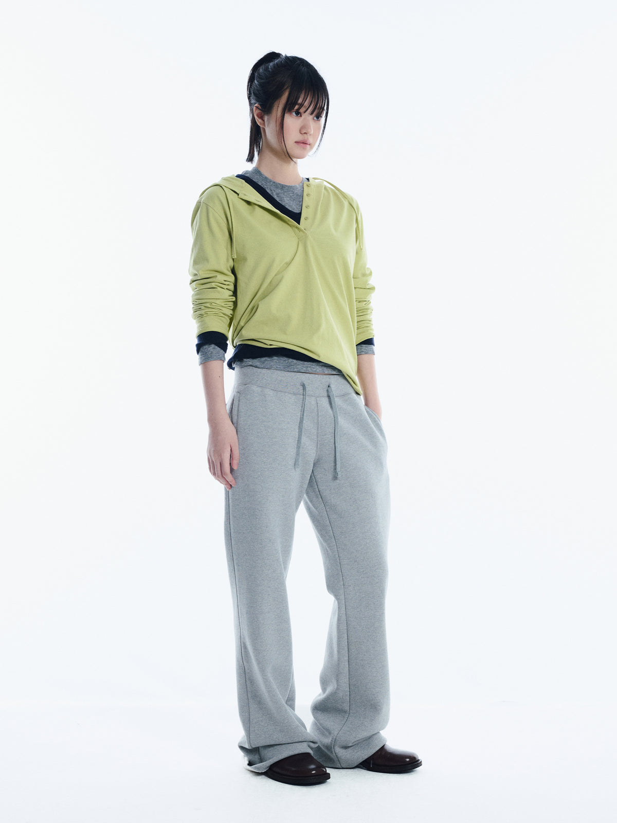 Low Classic Raw-Cut Napping Sweatpants Melange Grey