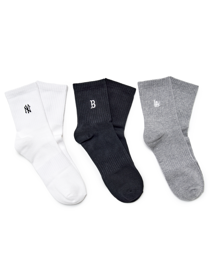 Mlb Small Logo Embroidery Socks 3Pairs Set