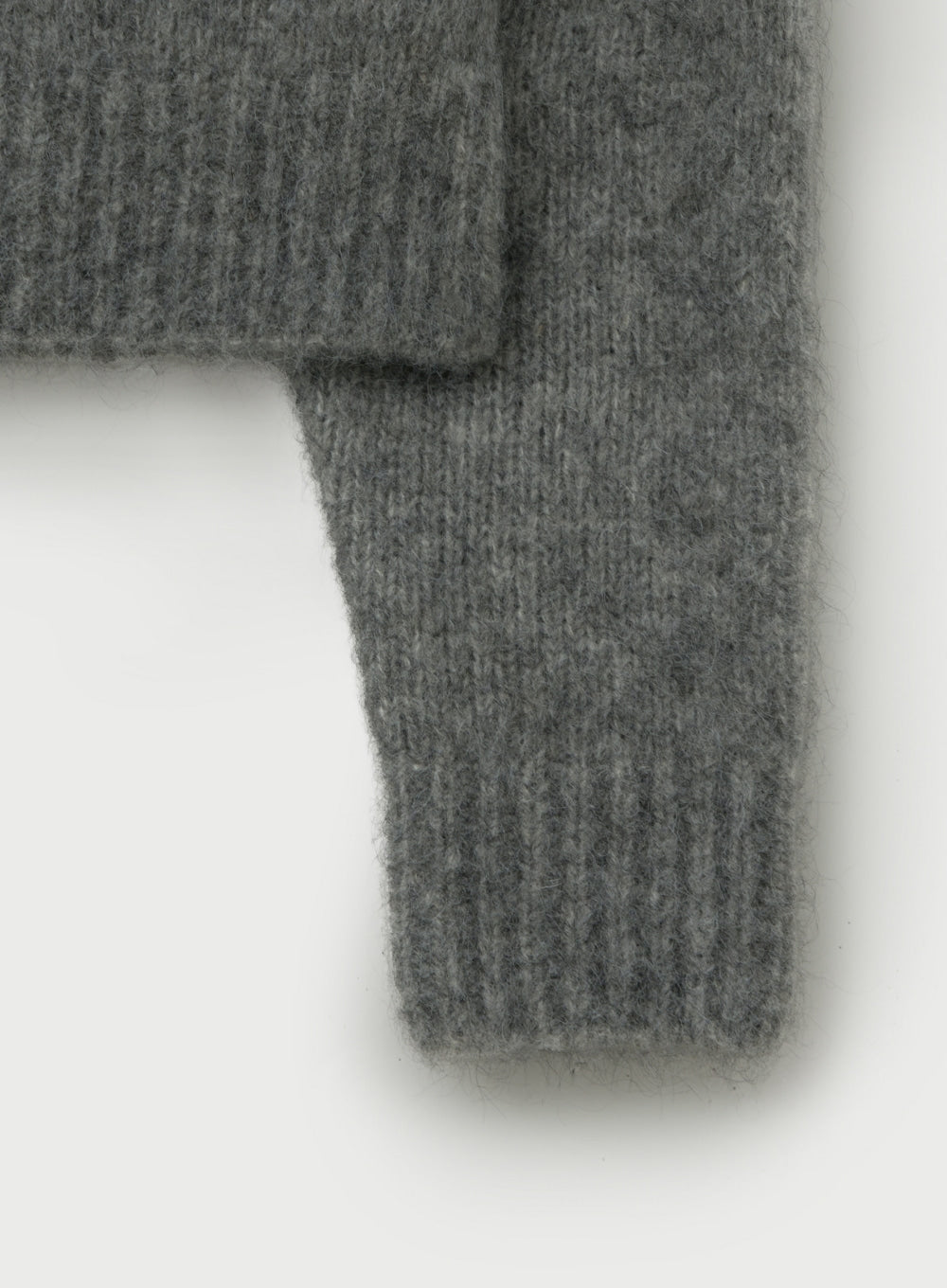 [satur] (W) Essen Two Tone Mohair Blend Knit - Melange Gray