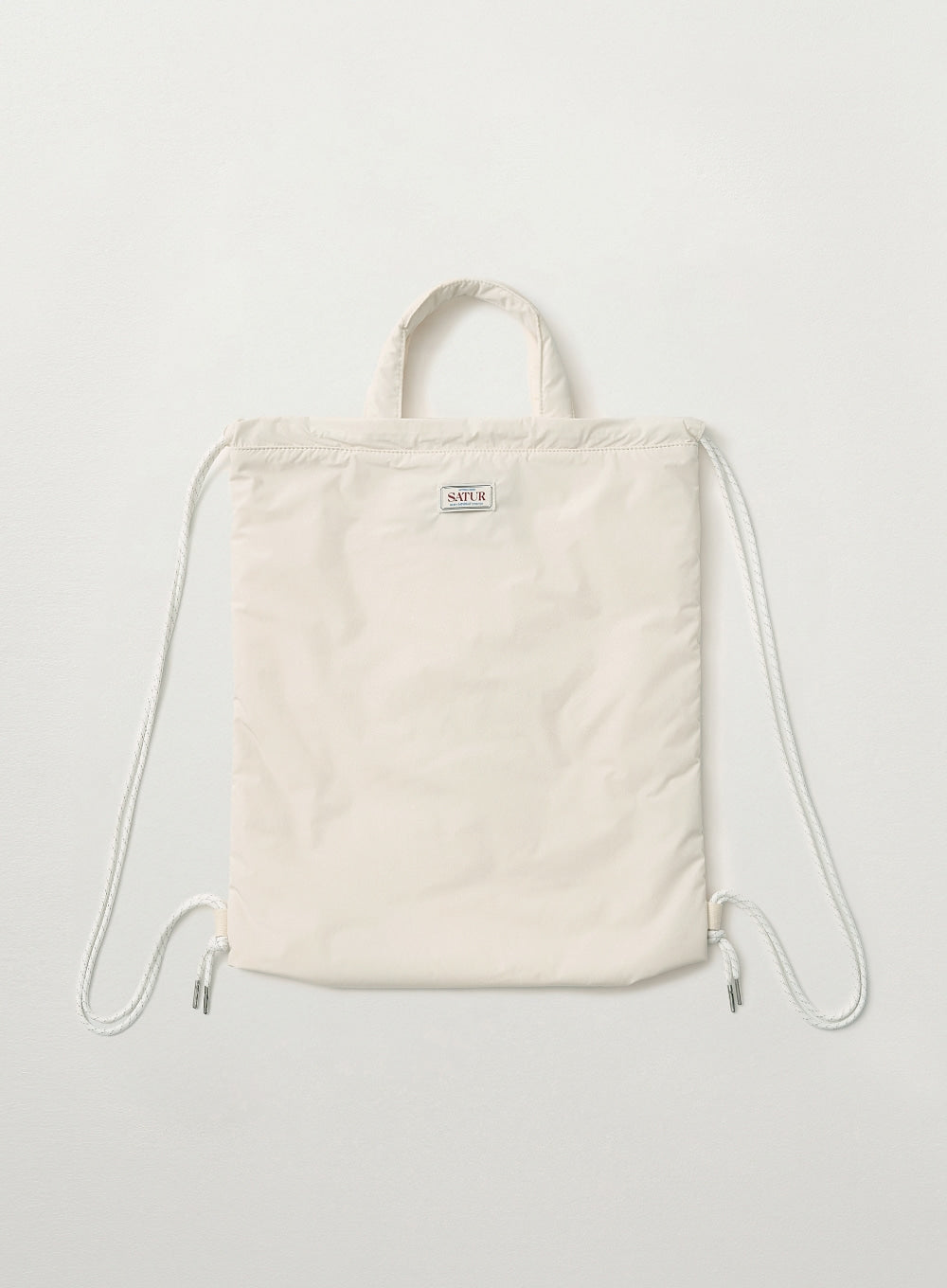 [satur] Solid Draw String Bag - Cream
