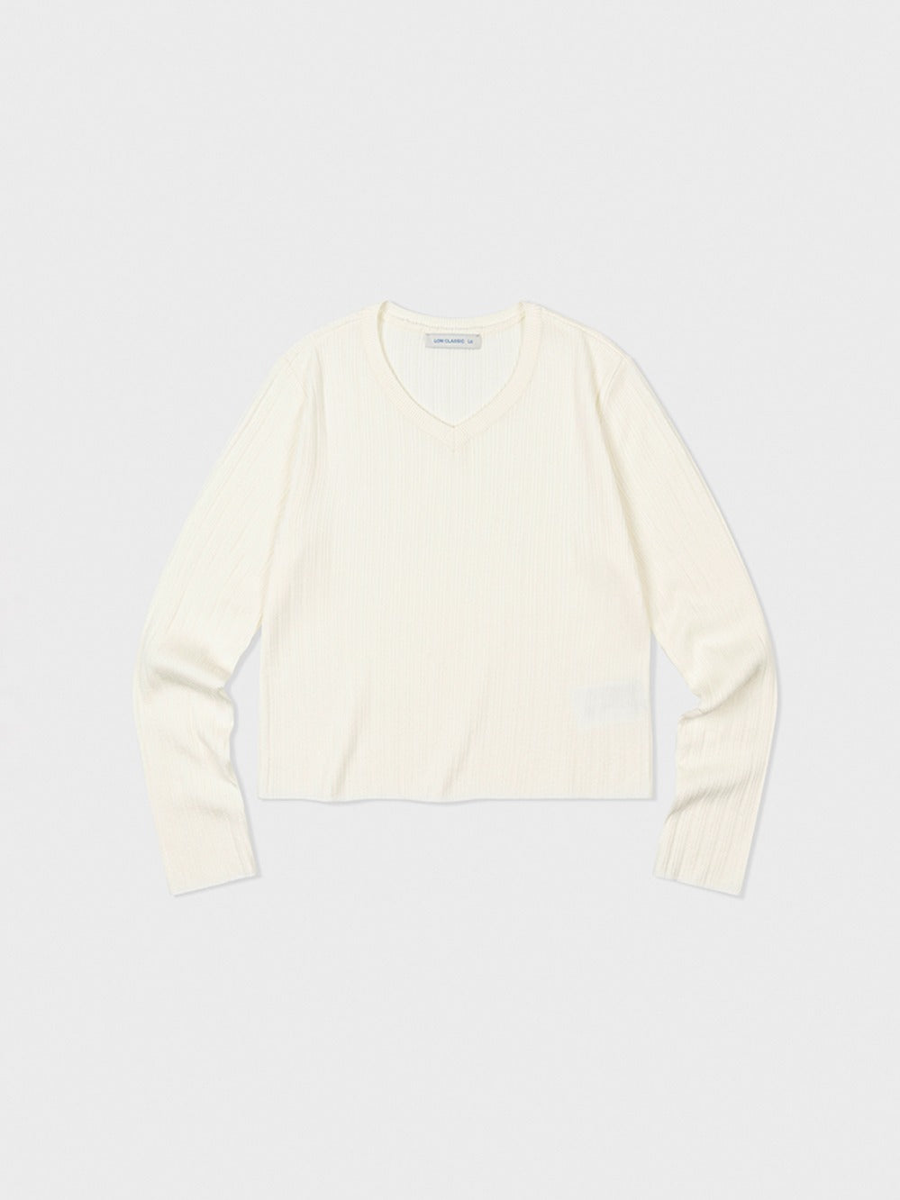 Low Classic Ribbed V-Neck Sweater Vanilla Cream