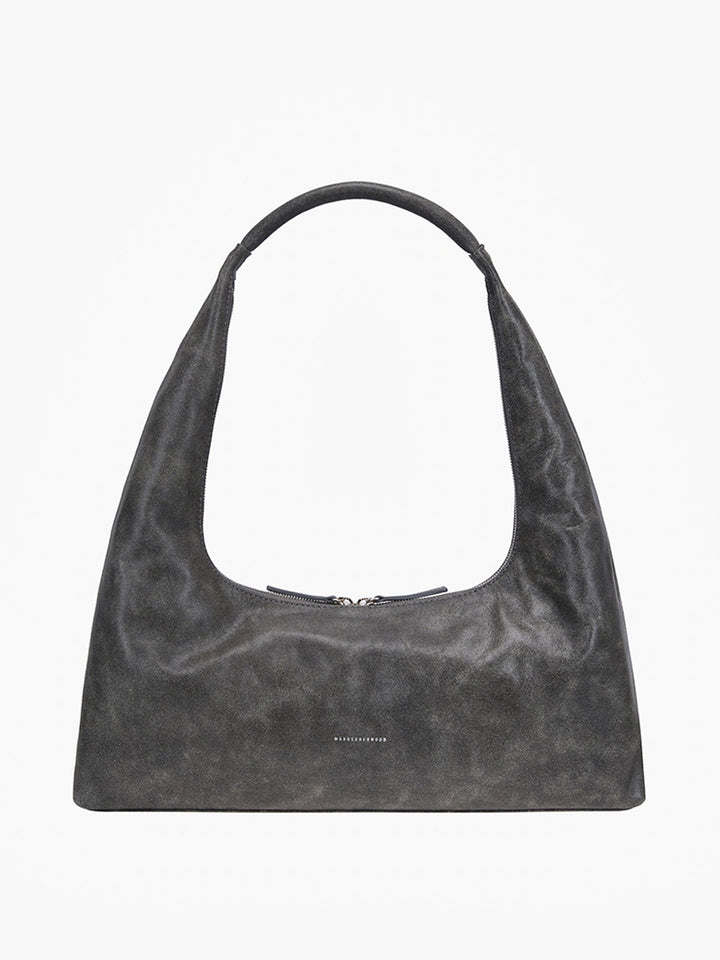 Margesherwood Hobo Large white+grey two-tone cracked