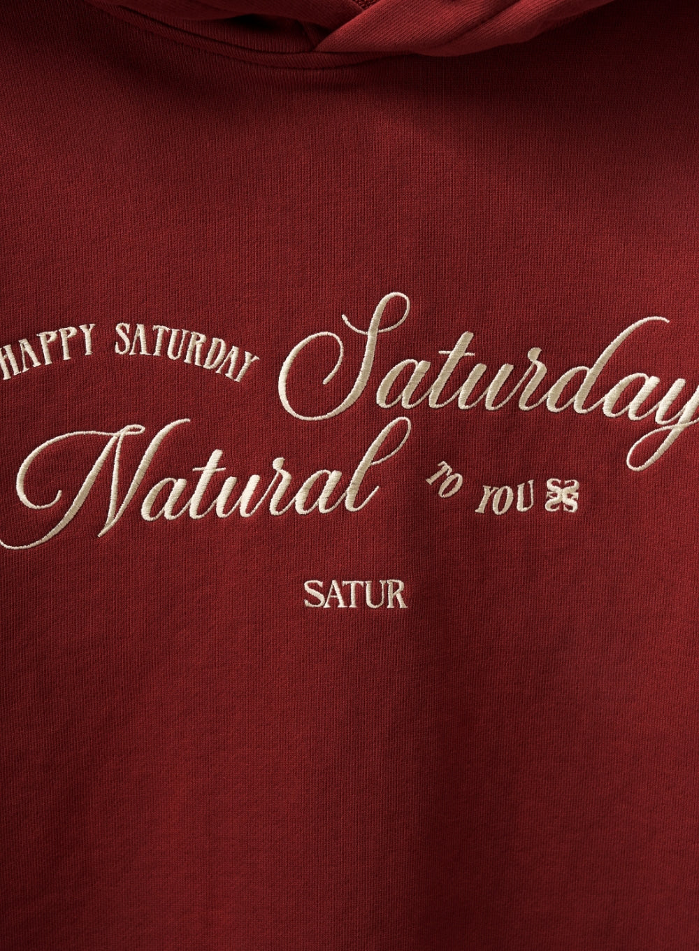 [satur] (W) Natural Saturday Crop Hoodie - Burgundy