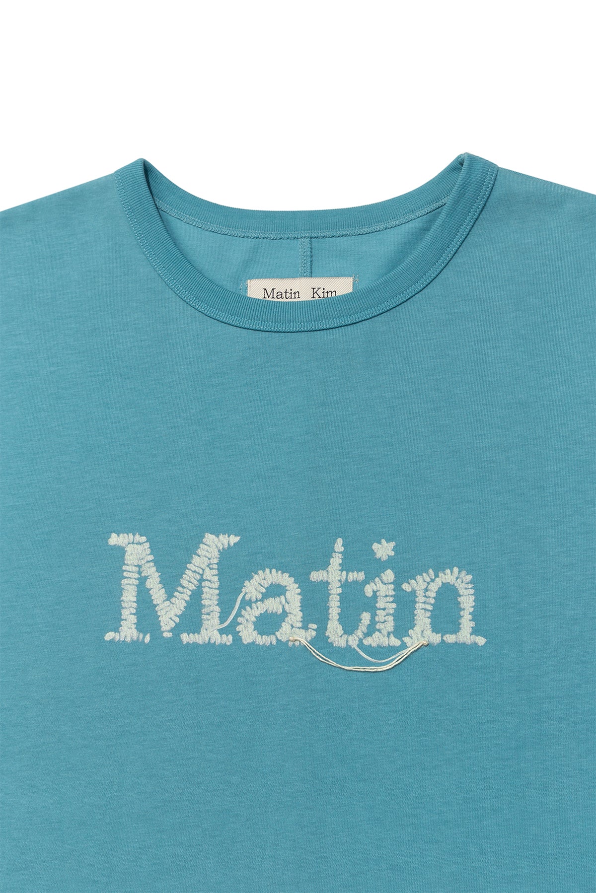 Matinkim Stitch Printing Detail Oversize Top IN Turquoise Blue