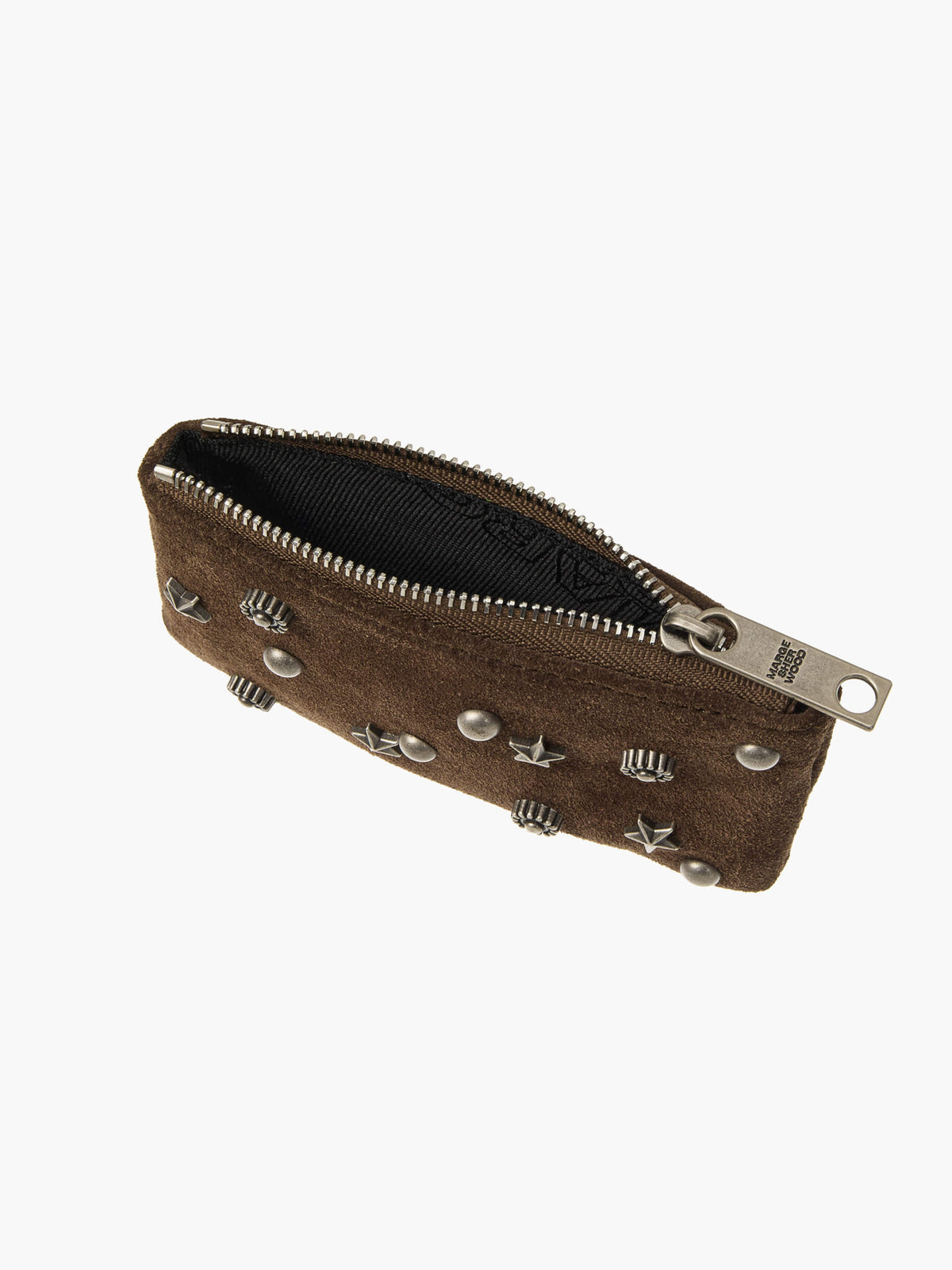 Margesherwood Full Stud Zipper Wallet milk brown suede