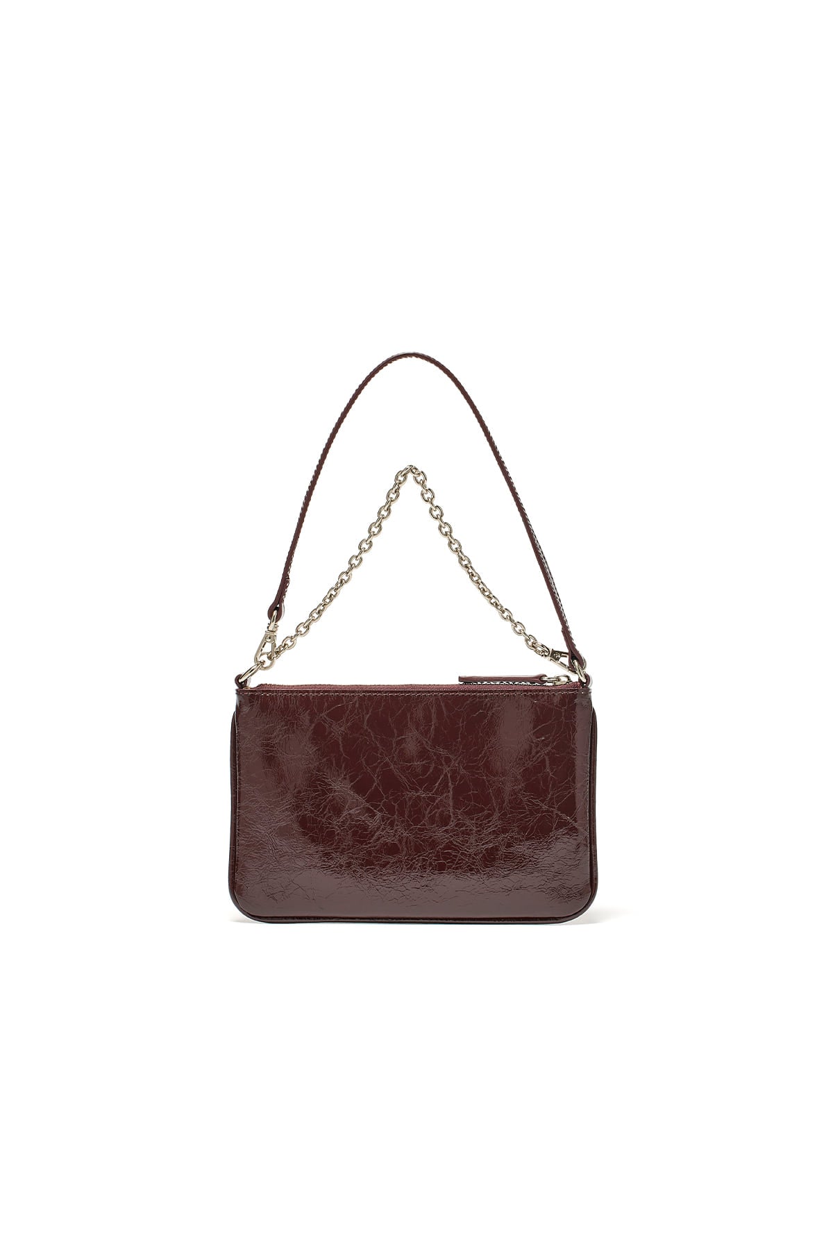 [matinkim] GLOSSY LEATHER MICRO BAG IN BURGUNDY