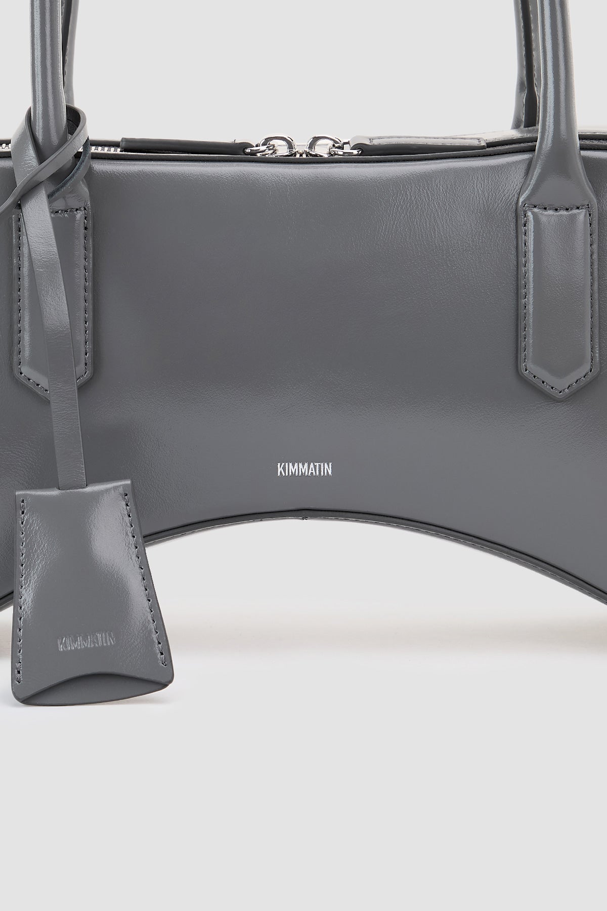 [matinkim] Arch Shape Leather Bowling Bag IN Grey