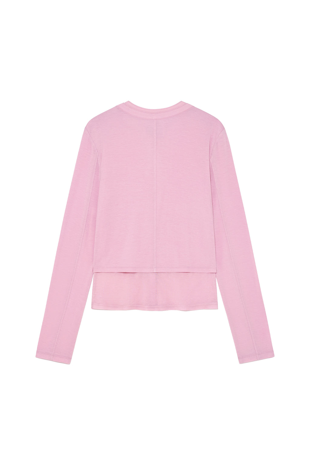 [matinkim] LAYERED SNAP CARDIGAN IN LIGHT PINK
