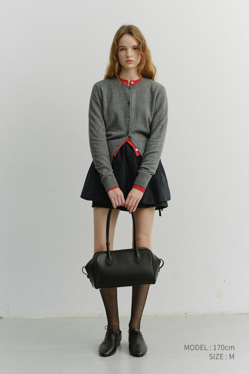 Dunst Essential Crewneck Knit Cardigan Melange Grey