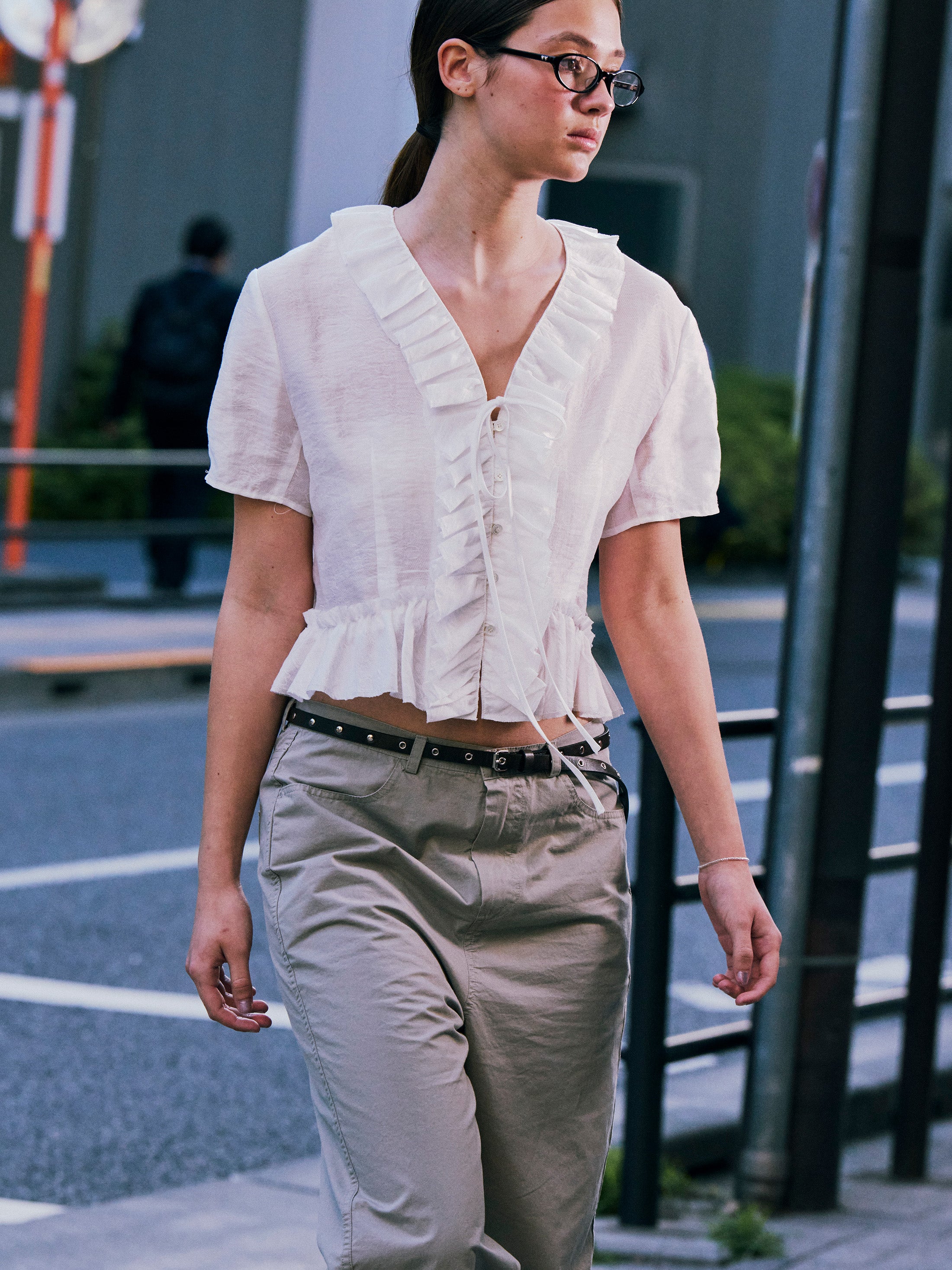 Low Classic Studded Leather Slim Belt Dark Brown