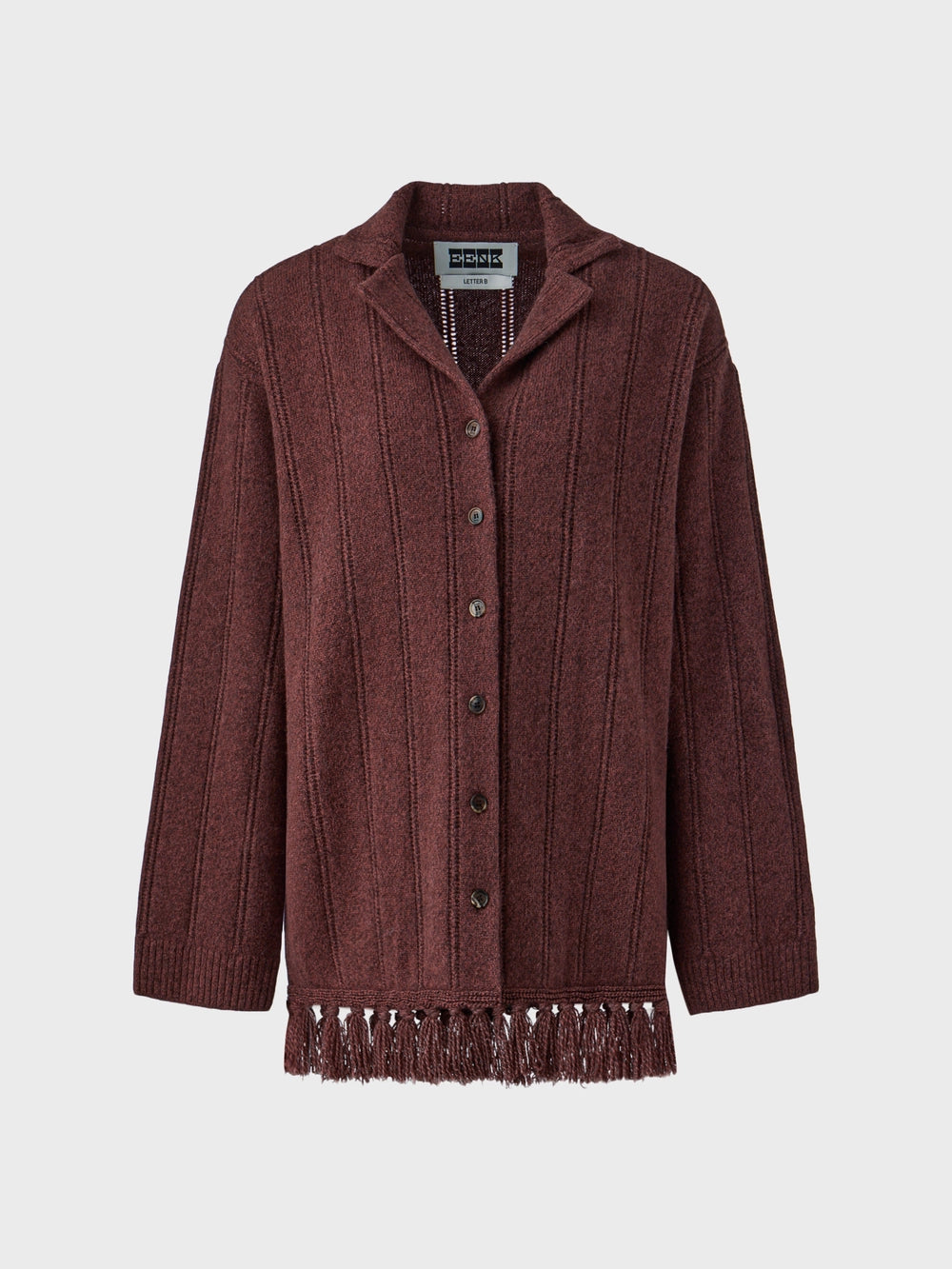 EENK Fringe Knitwear Cardigan - Melange Brown