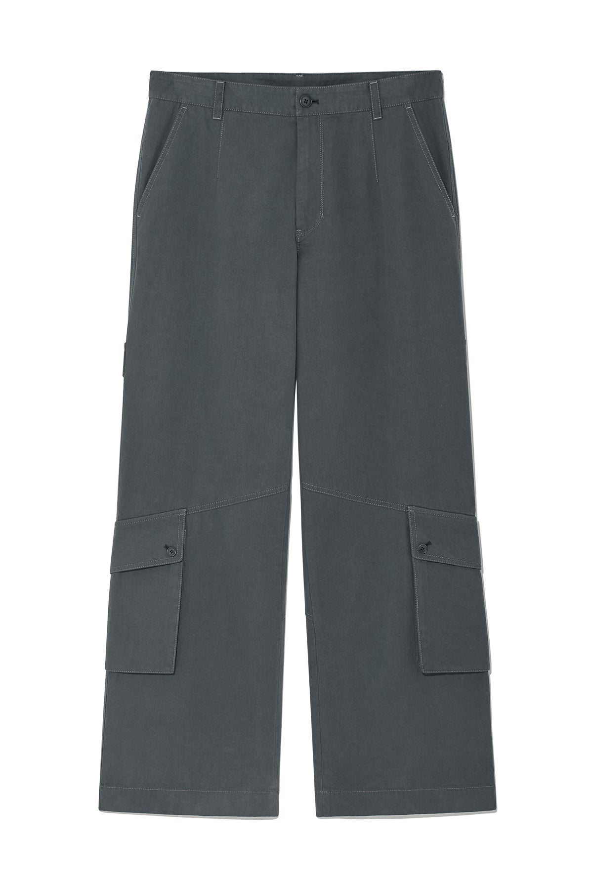 Matinkim Out Pocket Cotton Cargo Pants For Men IN Smoke Blue